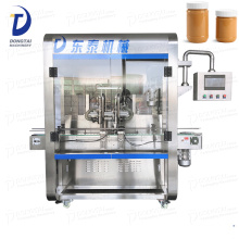 mayonnaise tomato sauce bottle piston peanut butter jar filling and screw capping machine